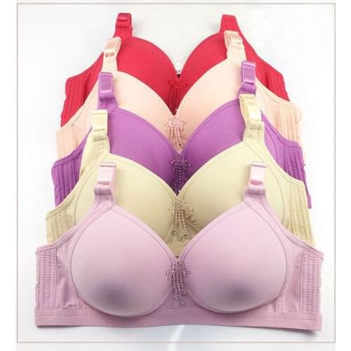 5 Colors French fashion Lavender black bra women wire free plus size 75 80 85 90 95 100 B C D cup bralette push up tops bh C07