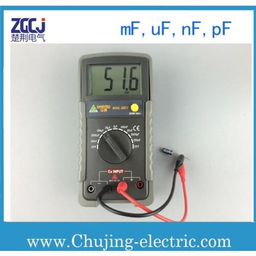 20mF,2000uF,200uF,20uF,2uF,200nF,20nF,2000pF,200pF digital electric capacity tester LCD display capacitance tester multimeter