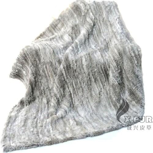 CX-D-10/Z 200X150cm Hand Knitted Genuine Rabbit Fur Throw