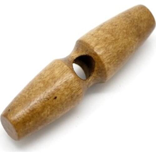 10 Coffee Wooden Toggle 1 holes Buttons, for Sewing, Crafts, Jewellery making, shabby chic, Knitting, 5cm 7NK168