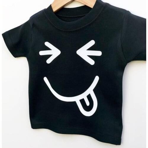 Cheeky Face Print Kids tshirt Boy Girl t shirt For Children Toddler Clothes Funny Top Tees Drop Ship Y-114