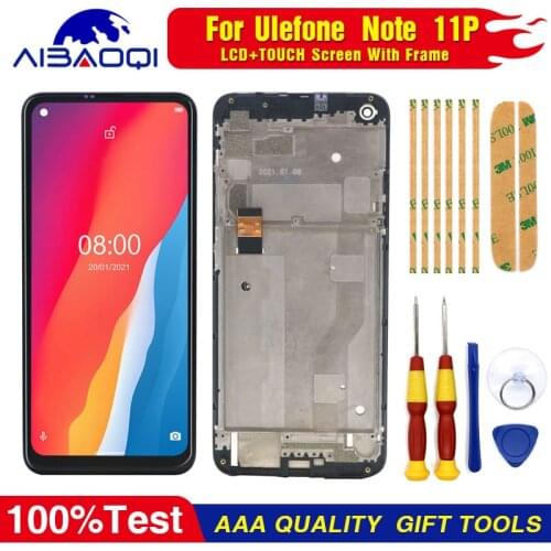 New Touch Screen + LCD Display + Frame Disassemble Tool+3M Adhesive For Ulefone Note 11P Phone Replacement Parts