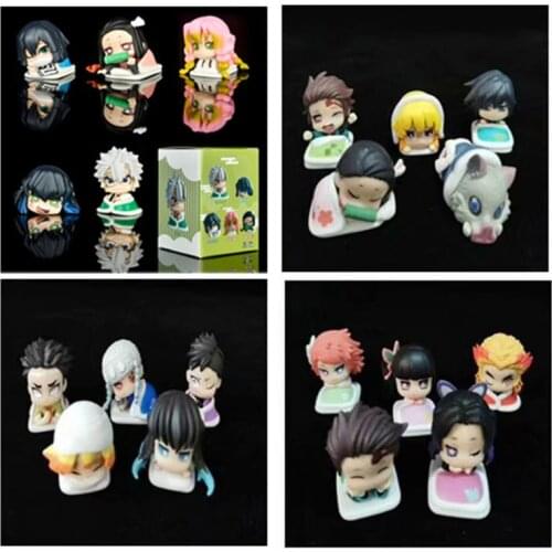 Demon Slayer Action Figure Cartoon Anime Kamado Tanjirou Kamado Nezuko Model Doll Gift For Children Toy Kids 5pcs/set