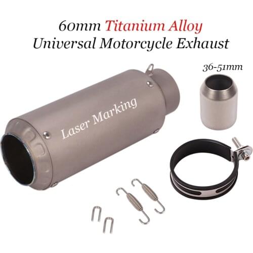 60Mm Exhaust Pipe Motorcycle Racing Motorcycle Muffler For Dirt Bike Cafe Racer Cb150R Pcx 125 Fz6 Z750 Z900 Mt07 Mt09 G310Gs