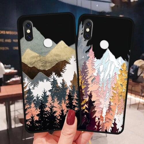 Mountain Sunset 3D Relief Case For Xiaomi Redmi Mi Note 10 7 8T 8 5 6 9 K20 K30 Pro SE S2 A3 Lite CC9e CC9 Pocophone F1 TPU Capa