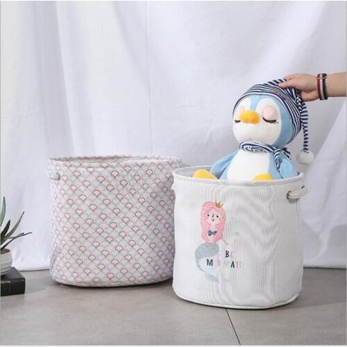 Mermaid Storage Basket Large Folding Laundry Baskets Kids Toy Storage Bucket Bin Collapsible Baby Dirty Clothes Organizer Hamper