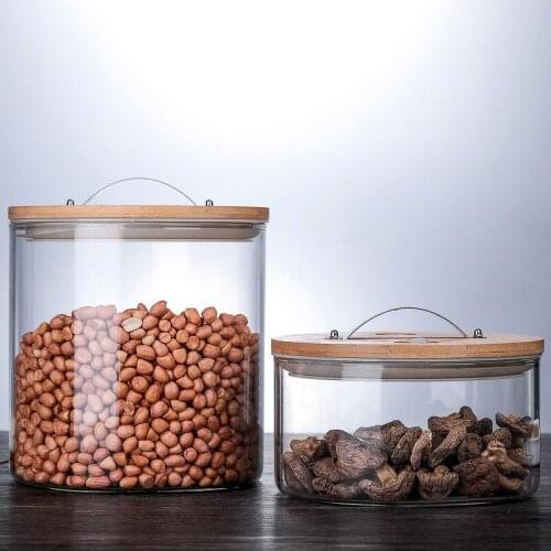 Creative Transparent Glass Sealed Jar Home Food Jewelry Storage Box Kitchen Multigrain Rice Bucket Tea Coffee Bean Storage Tank