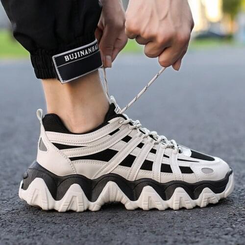 Beige Black White Sneakers Men Fashion Spring Autumn Vulcanize Shoes Men Professional Trainers Adult Walking Footwear R13-28