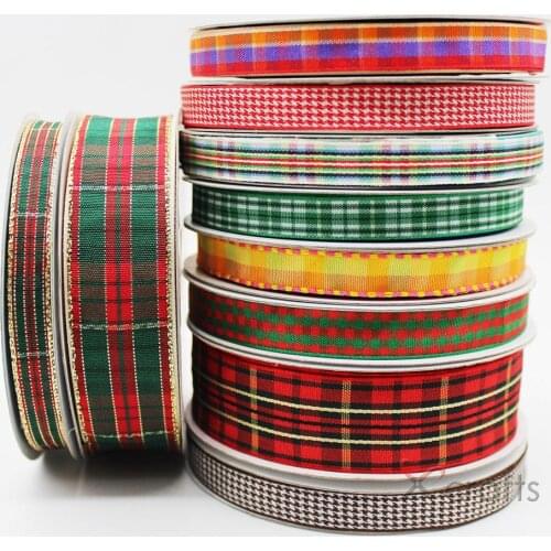 Gingham Ribbon 3/8" 9mm 5/8"16mm 1"25MM 1-1/2 Inch 38 MM Wedding Decoration DIY Tape Gift Handmade Bow Hair Accessories