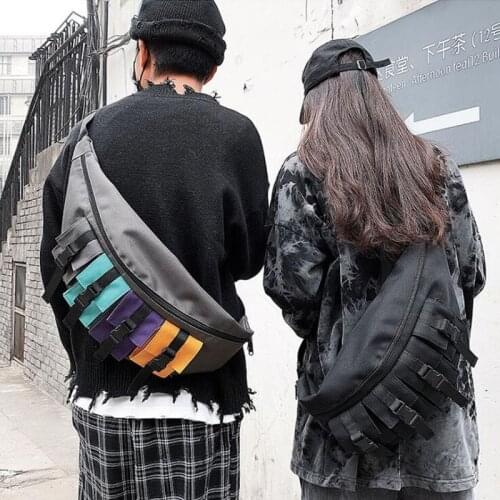 Men fashion multifunction big waist bag motorcycle crossbody bag women multi colors patchwork vintage phone shoulder bag nerka