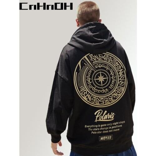 CnHnOH Winter And Autumn Oversize Fashion Chic Streetwear Clothing Mens Cardigan Japanese Hooded Polaris Print Top GF-Q123