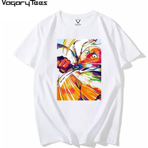 Fashion Saitama One Punch Men T-Shirt Short Sleeve Graphic Tshirt O-Neck Cool Tops Funny Anime Printed Tees