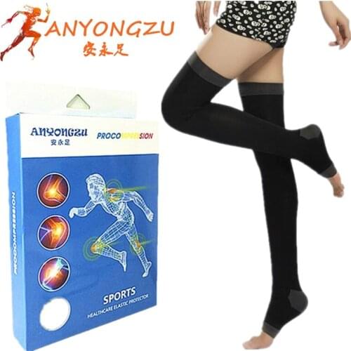 Anyongzu Candy Colour Night Sleeping Leg-slimming Breathable Socks Delicate Stitches Medical Compression Socks