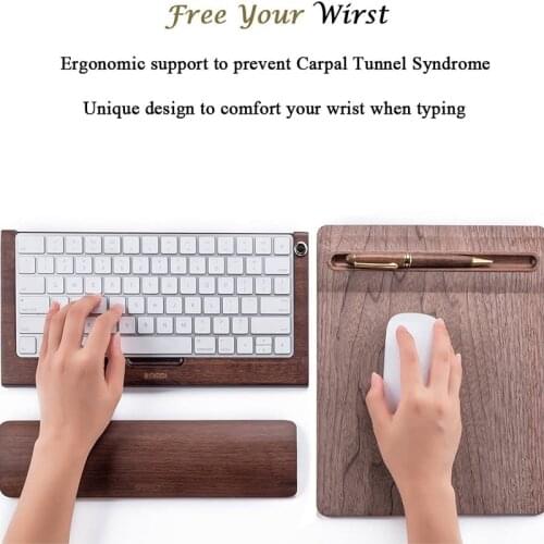 New Wrist Pad Keyboard Pad Wooden Hand Pad Keyboard Mouse Wrist Pad Keyboard Wrist Rest Ergonomic Gaming Desk Wrist Pad Support