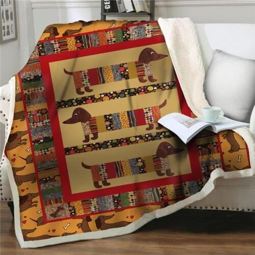 Dachshunds ethnic style dog blanket Soft Plush Blankets Gift Blanket Flannel Fleece Bedspreads Sherpa throw Blanket Couch quilts