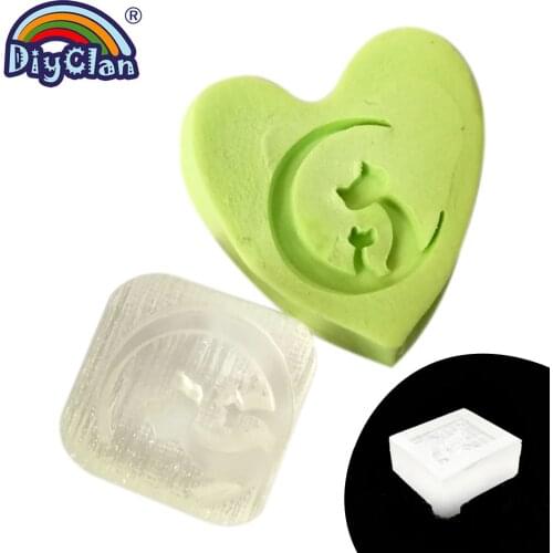 Moon Cat Handmade Clear Stamps And Dies Animal Natural Transparent Soap Making For Scrapbooking Mold Chapters Sellos Custom