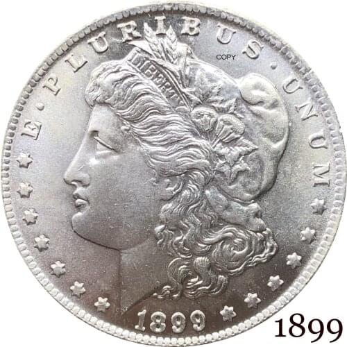 United States Of America 1899 Morgan One Dollar US Coin Liberty Cupronickel Silver Plated In God We Trust Copy Coin