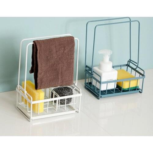 Kitchen Rag Drain Rack Free Perforation Wall-mounted Storage Rack Kitchen Sponge Rack Bathroom Towel Rag Rack