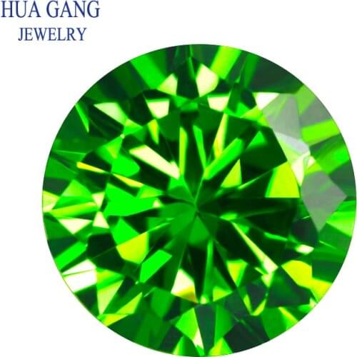 Light Green Cubic Zirconia 0.8~12mm Round Shape 5A Brilliant Cut Loose CZ Stone Synthetic Gems Beads For Jewelry Free shipping