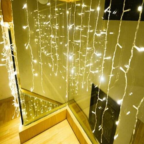 Led Curtain Icicle String Lights led garland 4m 96Leds christmas outdoor garland for Decorative Party Wedding Xmas fairy lights