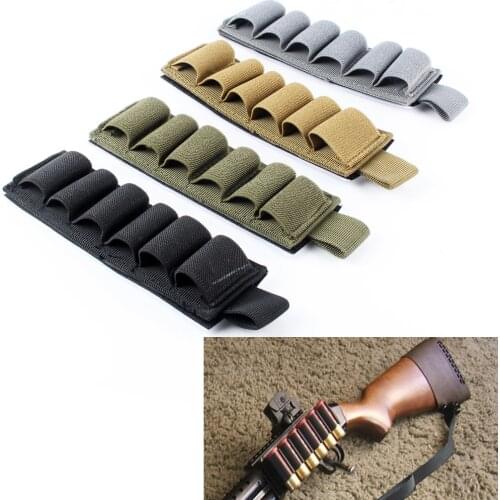 Airsoft Magazine Pouch Hunting Buttstock Shell Ammo Carrier Holder 6 Rounds 12Ga 20Ga Military Gaine Rifle Ammo Mag Pouch