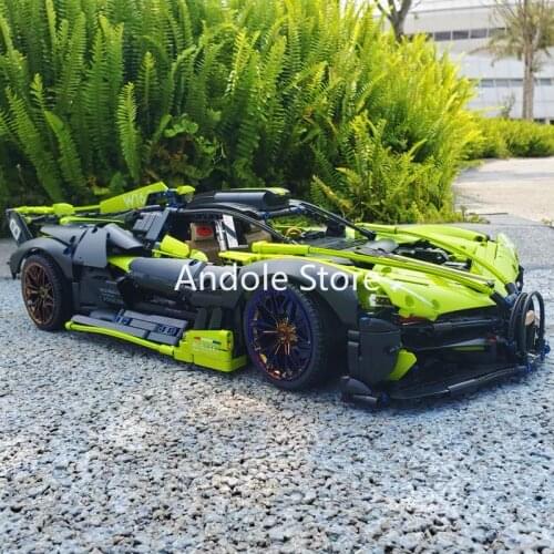 Technical Mechanical Series French Famous Racing Car Green Supercar Building Blocks Brick Toys For Kid Birthday Gifts 3588pcs
