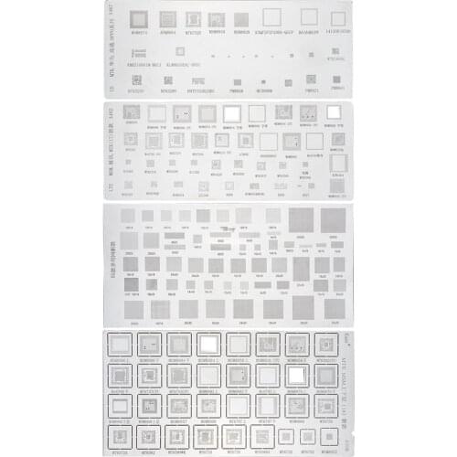 4PCS Universal BGA Stencil for MTK MSM Samsung Huawei Xiaomi iPad CPU RAM PM Power IC Reball Pin BGA Direct Heat Template