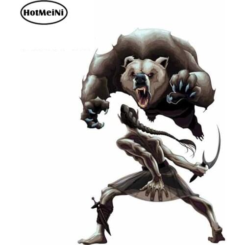 HotMeiNi 13cm x 8.9cm for Battle Scene Elf Angry Bear Car Stickers Cartoon Anime Bumper Trunk Truck Graphics JDM Vinyl Wrap