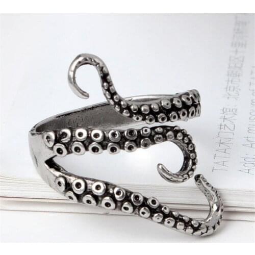 Vintage punk animal ring men top quality Octopus ring Opening Finger Rings Men Jewelry