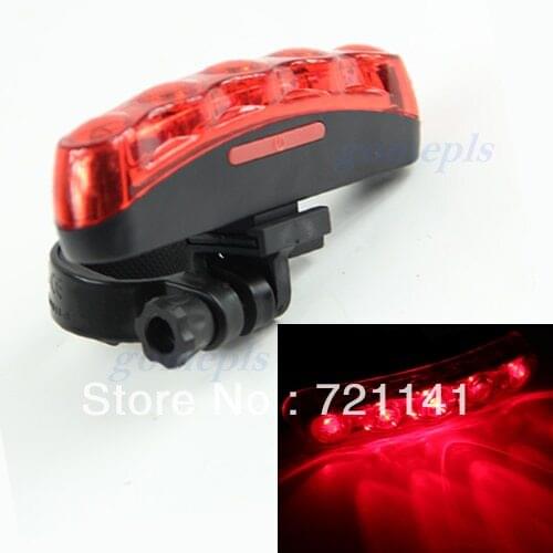 Waterproof 5 LED Bike Bicycle Flashing Flashlight Rear Tail Light Lamp Mount