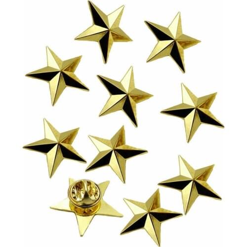 10PCS US ARMY ONE STAR BRIGADIER GENERAL RANK GOLDEN BADGE PIN VETERAN GIFT military Store