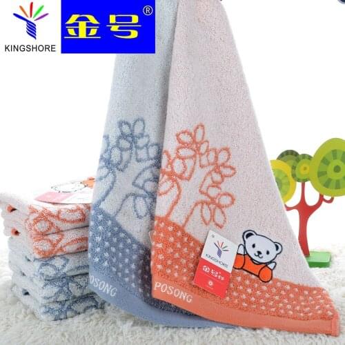 100% cotton towel cartoon bear untwisted square small towel very soft face towel good water absorption portable for travelling