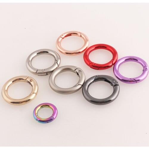 20 PCS Spring Clasp Silver/Gray/Gunmetal/Gold/Rainbow/Rose Gold/Red/Purple Spring Ring Buckles Webbing Purse Bag Handbag 17MM