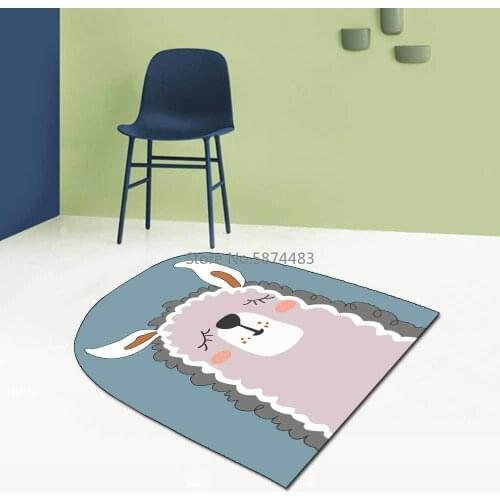 200cm Irregular Shaped Cartoon Gray Blue Green Alpaca Cow Living Room Bedroom Hanging Basket Chair Non-slip Mat