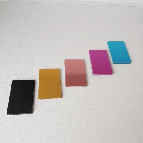 25pcs/Lot 85MMX55MM Laser Metal Engraving Five Colors of Aluminum Business Card