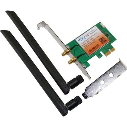 433Mbps PCI-E Bluetooth 4.0 Dual Band Wireless-AC 3160 Card w/ 2pcs 6dbi Antenna