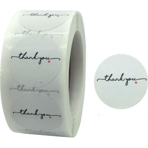 500pcs/roll Thank You Stickers Seal Labels 1 Inch Gift Packaging Box Stickers Wedding Party Offer Stationery Stickers Decoration