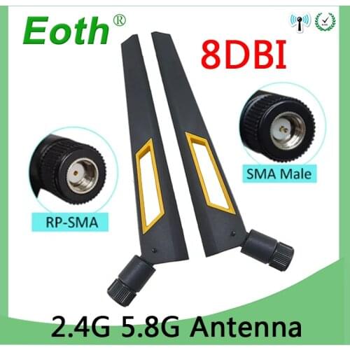2.4GHz 5.8Ghz Antenna real 8dBi RP-SMA SMA MALE Connector Dual Band wifi Antena 2.4G 5.8G SMA female wireless router 2.4 5.8 ghz