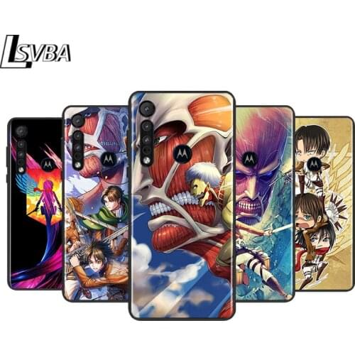 Attack on Titan Anime for Motorola G9 G8 G E7 E6 One Play Marco Hyper Fusion Stylus Power Edge Plus Black Phone Case