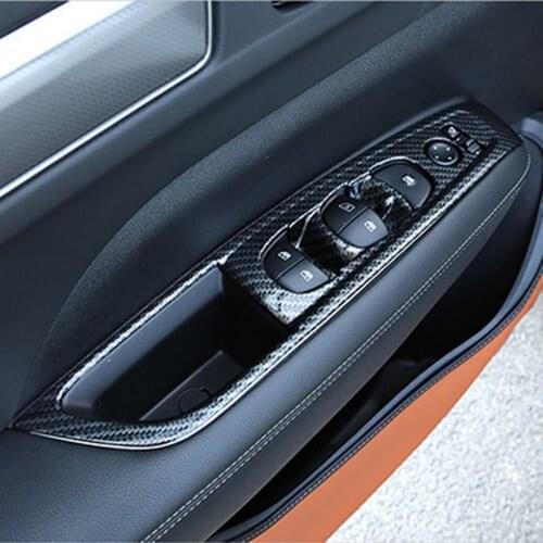 For Renault Koleos 2017 2018 ABS Carbon Car Door and window glass lifting switch Cover Trim Car Styling Accessories