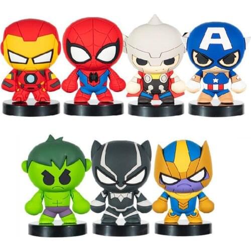 Disney The Avengers Superhero Spider-man Black Panther Thor Iron Man Hulk Pvc Superhero Action Figure Toy Collectible Model Doll
