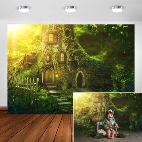 Fantasy Jungle Forest Photography Backdrop Elves Party Decoration Baby Portrait Photo Background for Photographic Photo Studio