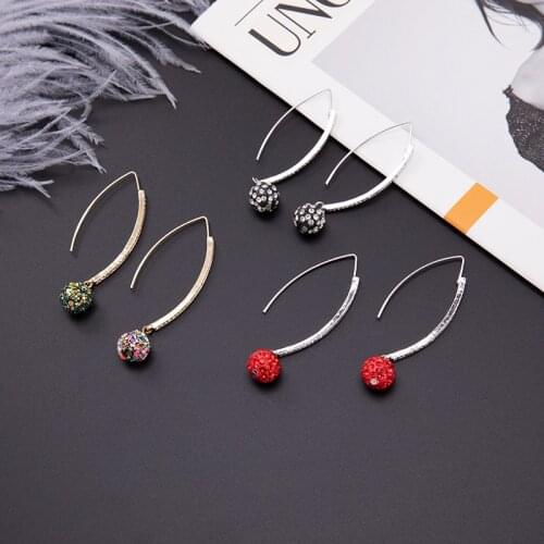 Fashion Rhinestone Wrap Long Crochet Earrings Sparkling Metal crystal stud earrings Jewelry Aesthetic Earrings for Women Jewelry