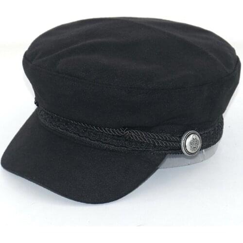 Men women fashion berets for autumn winter warm wool beret hats black curved navy caps all matched