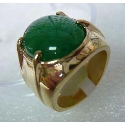 Hot sale>@@ Wholesale price 16new ^^^^Mens jewelry real Natural green stone Ring Size:8-12