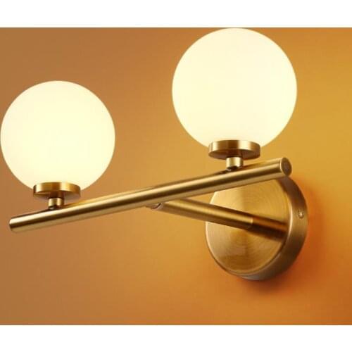 Nordic Modern LED Wall Lamps Glass Ball Wall Lights for Living Room Bedroom Artistic Indoor Wall Lighting Luminaire