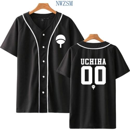 New Anime Design Baseball Shirt Short Sleeve Baseball Jacket Uchiha Hatake Uzumaki Clan Badge Print Shirts Unisex Clothes
