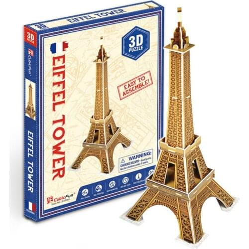 Word Famous Buildings 3D Paper Puzzle Eiffel Tower Jigsaw Assembled Model Craft DIY Educational Toys For Children Adult Gifts