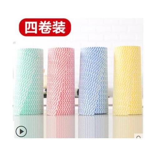 Disposable absorbent rag dish towel 5 rolls Kitchen dish cloth cleaning cloth wipe tablecloth towel
