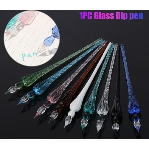 1PC Vintage Glass Dip Dipping Pen Art Painting Supplies Filling Ink Signature Calligraphy Fountain Pen Dip Pen